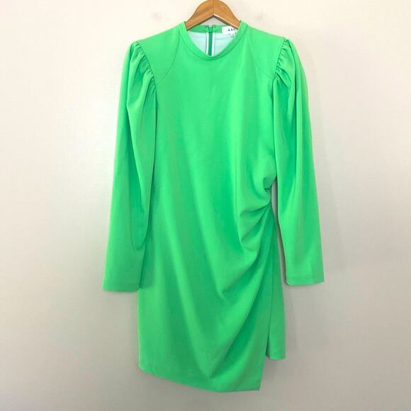 A.L.C. Dresses & Skirts - A.L.C. Mini Cady Jane Sheath Dress Crepe Ruched Spring Bouquet Green Size 12